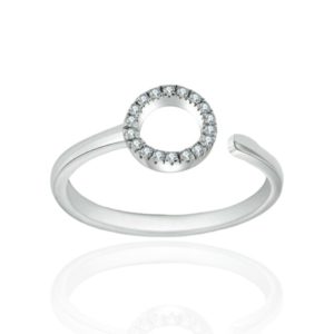 טבעת כסף 925 "מעגל החיים" גמישה מעגל משובץ זרקונים
