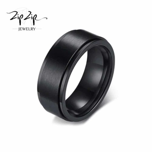 טבעת "אנדי" Stainless Steel שחור מסתובבת