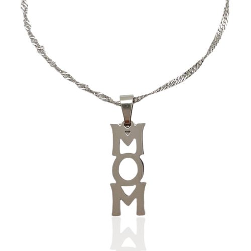שרשרת ציפוי תליון MOM מאונך