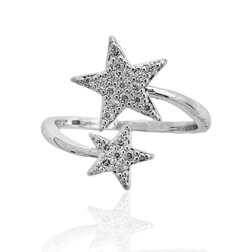 טבעת כסף 925 "סתיו" גמישה כוכבים