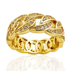 טבעת ציפוי זהב "לינוי" גורמט עבה