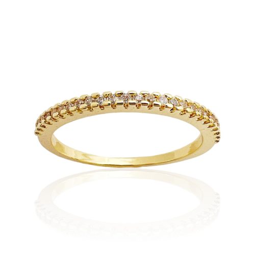 טבעת ציפוי זהב "דנה" משובצת